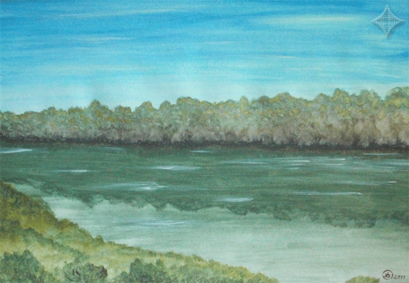 Idylle, Aquarell, 42 x 30 cm